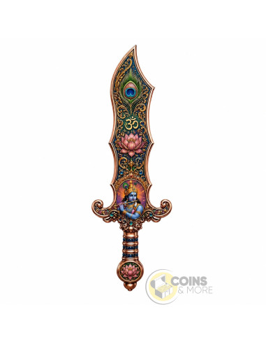 LORD KRISHNA'S NADAKA SWORD Shaped 2 Oz Copper Medal 2026 - Coins & More - Próximamente
