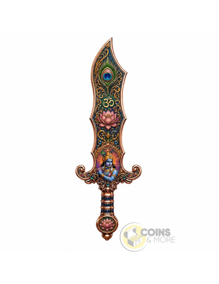 LORD KRISHNA'S NADAKA SWORD Shaped 2 Oz Copper Medal 2026 - Coins & More - Próximamente