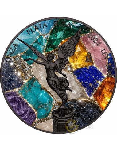 MOSAIC Precious Gemstones 1 Oz Silver Coin Mexico 2026 - Coins & More - À Venir