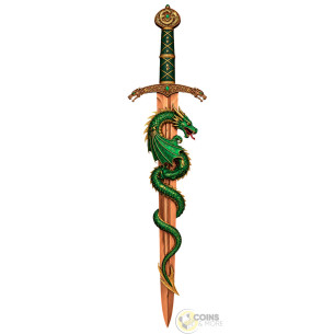DRAGON SWORD Shaped 2 Oz Copper Medal 2026 - Coins & More - Demnächst