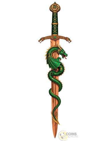 DRAGON SWORD Shaped 2 Oz Copper Medal 2026 - Coins & More - Demnächst