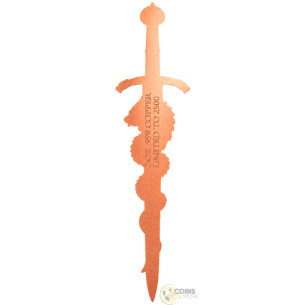 DRAGON SWORD Shaped 2 Oz Copper Medal 2026 - Coins & More - Demnächst 2