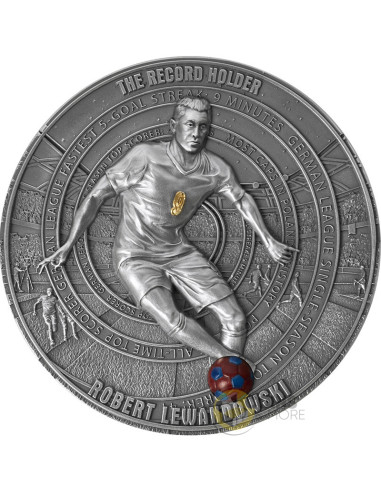 THE RECORD HOLDER ROBERT LEWANDOWSKI The Way to the Dreams 2 Oz Silver Coin 5$ Niue 2025 - Coins & More - Niue