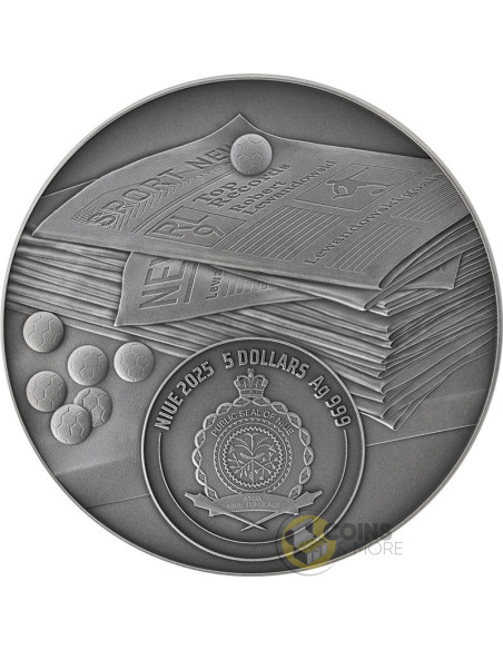 THE RECORD HOLDER ROBERT LEWANDOWSKI The Way to the Dreams 2 Oz Silver Coin 5$ Niue 2025 - Coins & More - Niue