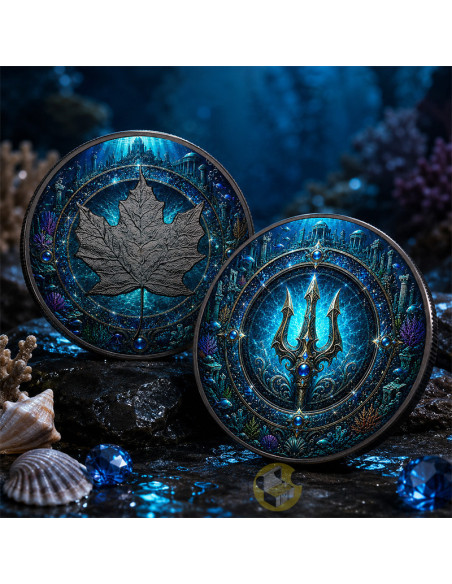 WATER RING Elemental Realms Diamond Dust & Ruthenium 1 Oz Silver $5 Canada 2026 - Coins & More - À Venir