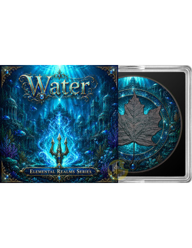 WATER RING Elemental Realms Diamond Dust & Ruthenium 1 Oz Silver $5 Canada 2026 - Coins & More - À Venir