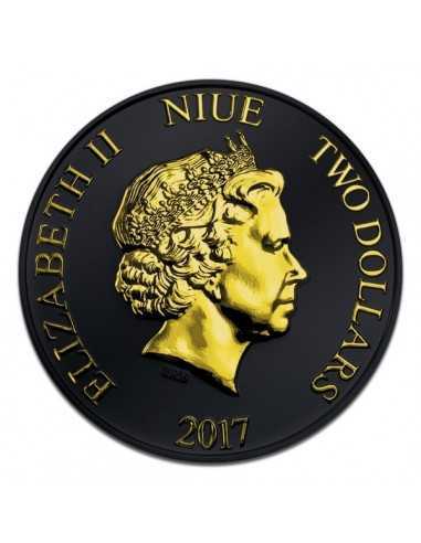 STEAMBOAT WILLIE Black Ruthenium Mickey Mouse Disney 1 Oz Silver Coin 2$ Niue 2017 - Coins & More - Niue