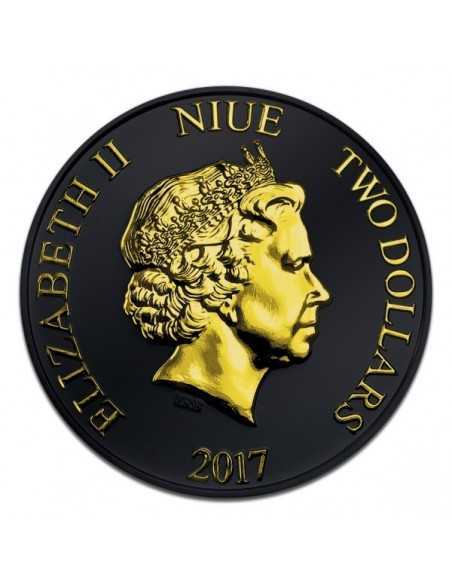 STEAMBOAT WILLIE Black Ruthenium Mickey Mouse Disney 1 Oz Silver Coin 2$ Niue 2017 - Coins & More - Niue