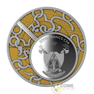 PARIS & THE THREE GRACES Gold Gilded Mythos 2 Oz Silver Coin 2000 Francs Cameroon 2026 - Coins & More - À Venir 2