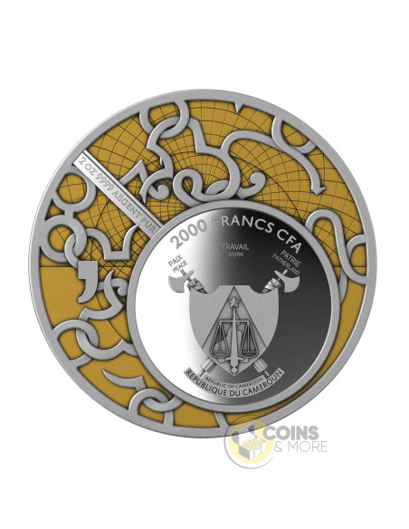 PARIS & THE THREE GRACES Gold Gilded Mythos 2 Oz Silver Coin 2000 Francs Cameroon 2026 - Coins & More - À Venir