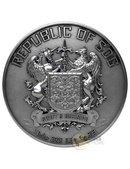 THE GREAT WAVE OF KANAGAWA By Hokusai Masterworks in Silver 1/2 Oz Silver Coin 1$ Republic of Sog 2026 - Coins & More - À Venir