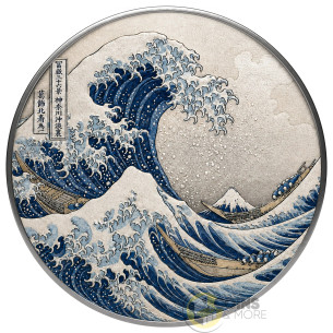 THE GREAT WAVE OF KANAGAWA By Hokusai Masterworks in Silver 1/2 Oz Silver Coin 1$ Republic of Sog 2026 - Coins & More - À Venir