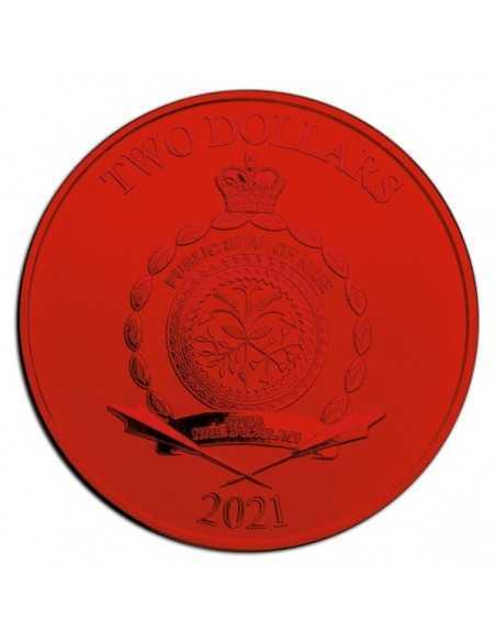 GALACTIF EMPIRE Space Red Metallic Effect Star Wars 1 Oz Silver Coin 2$ Niue 2021 - Coins & More - Niue