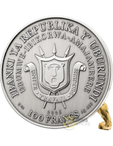 THE LION Dynamic Dimension 5 Oz Silver Coin 100 Francs Burundi 2026 - Coins & More - In Arrivo