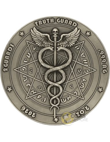 AZURE DRAGON 2 Oz Silver Coin 2 Guards Truth Guard 2026 - Coins & More - Plata