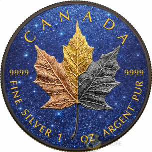THREE METALS ONE NATION 1 Oz Silver Maple Leaf 2026 - Coins & More - Próximamente