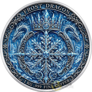 FROST DRAGON : THE ICE EMPEROR 1Kg Kilo Copper Medal 2026 - Coins & More - In Arrivo 2