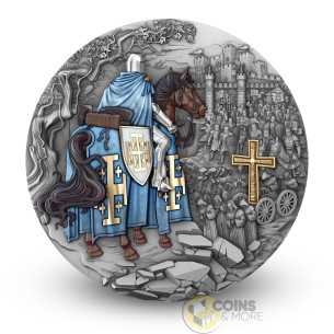 JERUSALEM KNIGHTS Holy Knights 2 Oz Silver Coin 5$ Niue 2026 - Coins & More - Próximamente