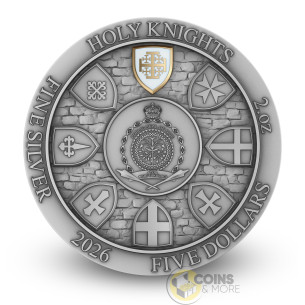 JERUSALEM KNIGHTS Holy Knights 2 Oz Silver Coin 5$ Niue 2026 - Coins & More - Próximamente 2