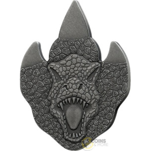 T-REX Footprint Shape 1/2 Oz Silver Coin 2 Cedis Ghana 2026 - Coins & More - À Venir