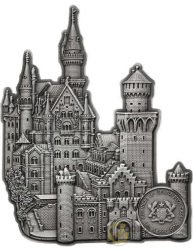 NEUSCHWANSTEIN Grand Vision Highest Precision Monuments 1 Oz Silver Coin 5 Cedis Ghana 2026 - Coins & More - À Venir