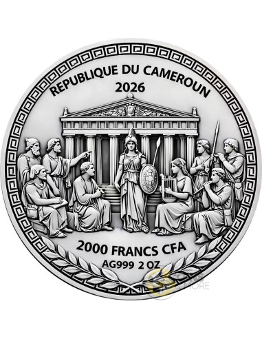 PERSEUS AND ANDROMEDA Ancient Greek Mythology 2 Oz Silver Coin 2000 Francs Cameroon 2026 - Coins & More - À Venir