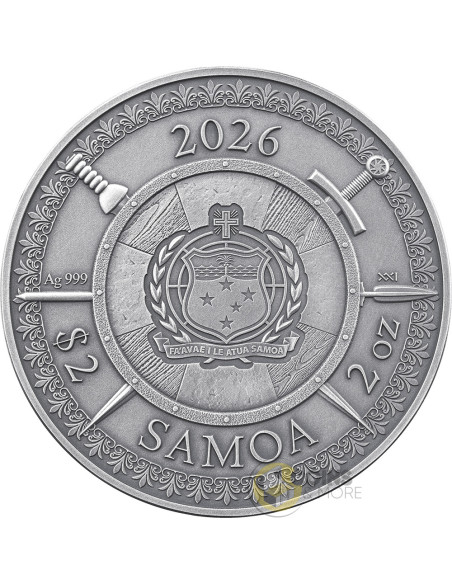 RICHARD THE LIONHEART Legends of Battlefield 2 Oz Silver Coin 2$ Samoa 2026 - Coins & More - À Venir