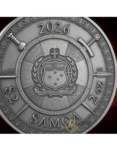 RICHARD THE LIONHEART Legends of Battlefield 2 Oz Silver Coin 2$ Samoa 2026 - Coins & More - À Venir