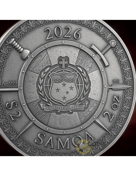 RICHARD THE LIONHEART Legends of Battlefield 2 Oz Silver Coin 2$ Samoa 2026 - Coins & More - À Venir