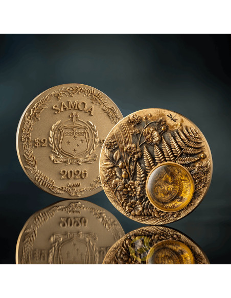 LIZARD Amber Mirage 2 Oz Silver Coin 2$ Samoa 2026 - Coins & More - Próximamente