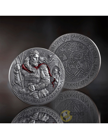 HARALD HARDRADA The Way to Valhalla 2 Oz Silver Coin 2000 Francs Cameroon 2026 - Coins & More - In Arrivo