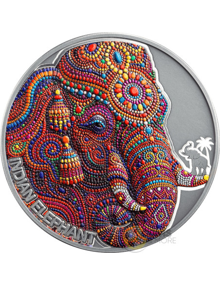 INDIAN ELEPHANT Patterns of the World 2 Oz Silver Coin 2000 Francs Cameroon 2026 - Coins & More - Próximamente