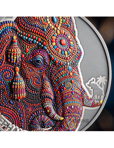 INDIAN ELEPHANT Patterns of the World 2 Oz Silver Coin 2000 Francs Cameroon 2026 - Coins & More - Próximamente