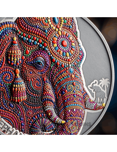 INDIAN ELEPHANT Patterns of the World 2 Oz Silver Coin 2000 Francs Cameroon 2026 - Coins & More - Próximamente