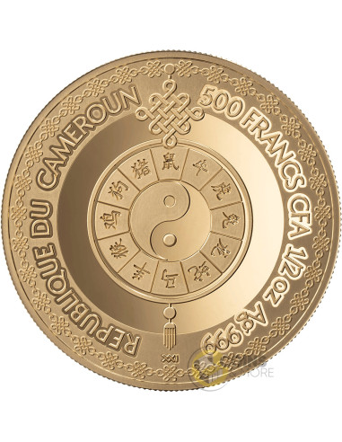 YEAR OF THE GOAT Lunar Zodiac Golden Collection Silver Coin 500 Francs Cameroon 2027 - Coins & More - À Venir