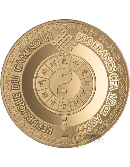YEAR OF THE GOAT Lunar Zodiac Golden Collection Silver Coin 500 Francs Cameroon 2027 - Coins & More - À Venir