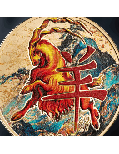 YEAR OF THE GOAT Lunar Zodiac Golden Collection Silver Coin 500 Francs Cameroon 2027 - Coins & More - À Venir