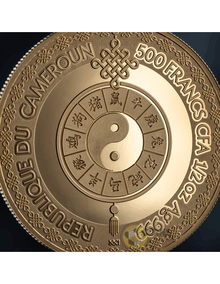 YEAR OF THE GOAT Lunar Zodiac Golden Collection Silver Coin 500 Francs Cameroon 2027 - Coins & More - À Venir