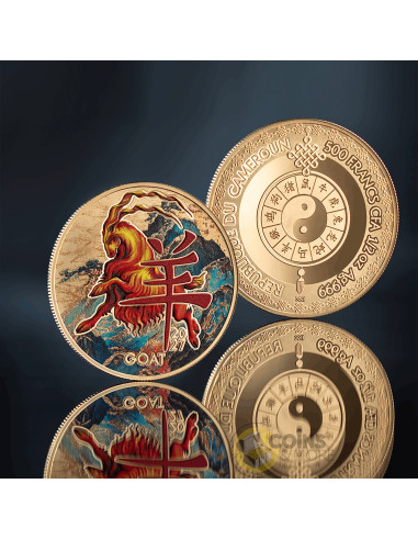 YEAR OF THE GOAT Lunar Zodiac Golden Collection Silver Coin 500 Francs Cameroon 2027 - Coins & More - À Venir
