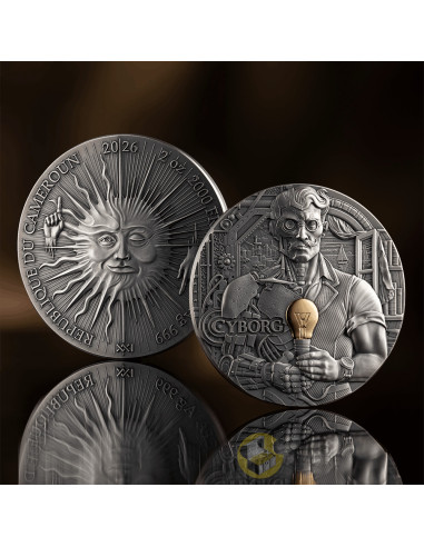 CYBORG Dual Essence 2 Oz Silver Coin 2000 Francs Cameroon 2026 - Coins & More - Próximamente