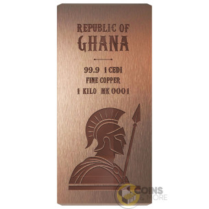 ARES 1 Kg Kilo Investment Copper Bar 1 Cedis Ghana - Coins & More - Coming Soon