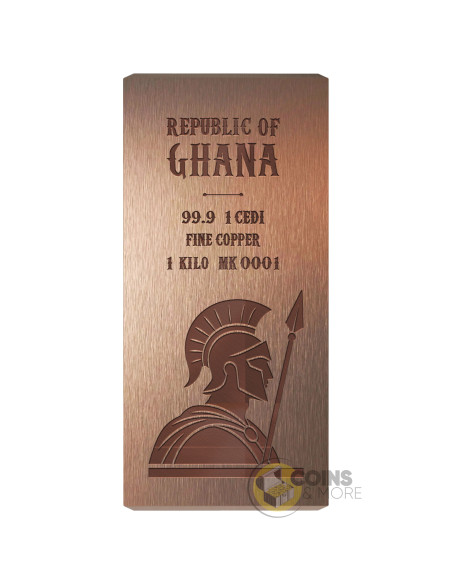 ARES 1 Kg Kilo Investment Copper Bar 1 Cedis Ghana - Coins & More - Coming Soon