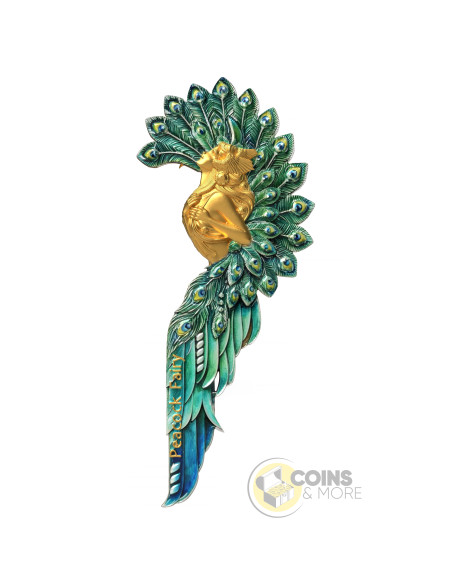 PEACOCK FAIRY Gold Gilded 2 Oz Silver UV Coin 2000 Francs Cameroon 2027 - Coins & More - Coming Soon