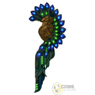 PEACOCK FAIRY Gold Gilded 2 Oz Silver UV Coin 2000 Francs Cameroon 2027 - Coins & More - Coming Soon 2