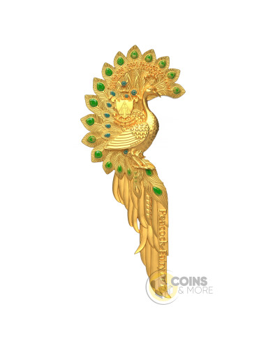PEACOCK FAIRY Gold Gilded 2 Oz Silver UV Coin 2000 Francs Cameroon 2027 - Coins & More - Coming Soon
