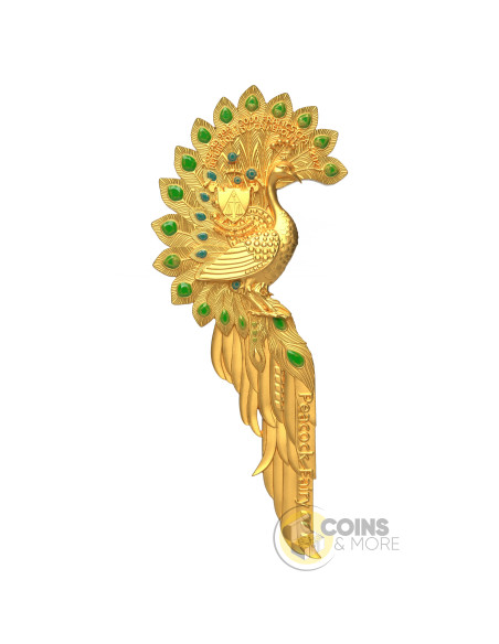 PEACOCK FAIRY Gold Gilded 2 Oz Silver UV Coin 2000 Francs Cameroon 2027 - Coins & More - Coming Soon