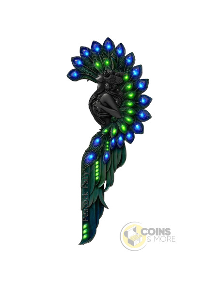 PEACOCK FAIRY 2 Oz Silver UV Coin 2000 Francs Cameroon 2027 - Coins & More - Próximamente