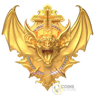 VAMPIRE BAT Gold Gilded 2 Oz Silver Coin 20$ Liberia 2027 - Coins & More - Coming Soon