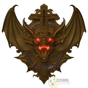 VAMPIRE BAT Gold Gilded 2 Oz Silver Coin 20$ Liberia 2027 - Coins & More - Coming Soon 2
