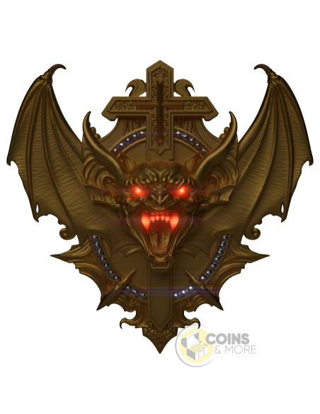 VAMPIRE BAT Gold Gilded 2 Oz Silver Coin 20$ Liberia 2027 - Coins & More - Coming Soon